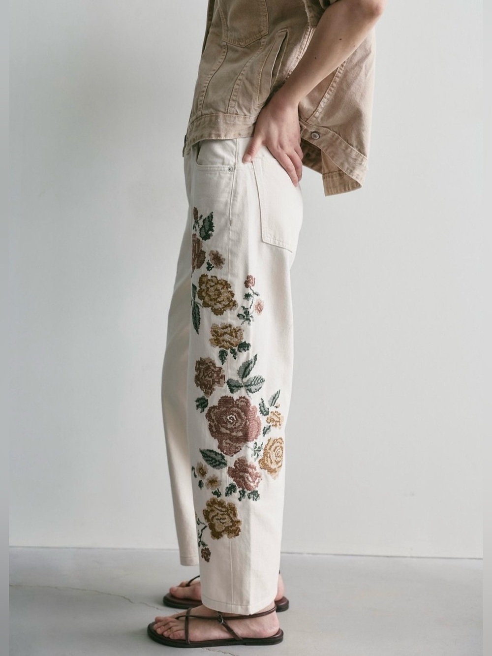 NWT We The Free Willow Cross Stitch
Embroidered Jeans in Parchment - Picture 2 of 16
